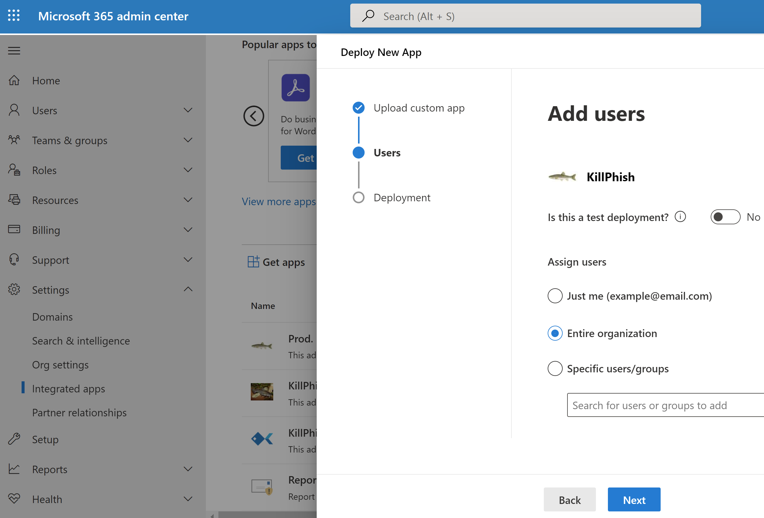 Edit who has access page in Office 365 admin center